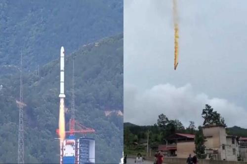 سقوط راکت ماهواره بر چینی بر روی منطقه ای مسکونی